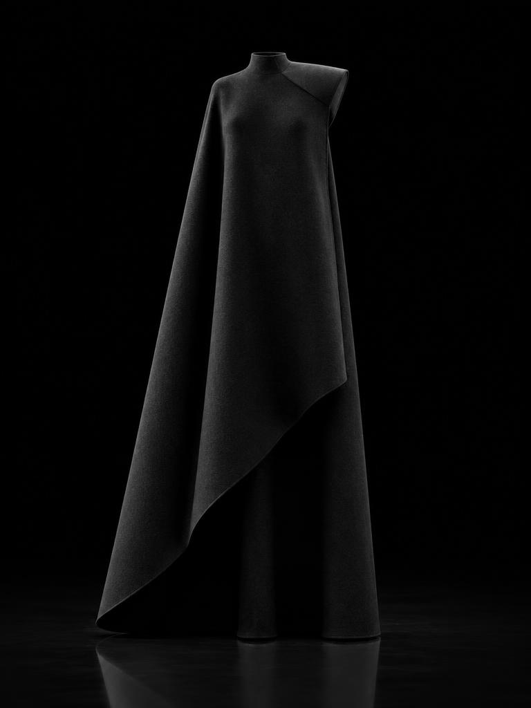 Eclipse Asymmetric Wool Cape