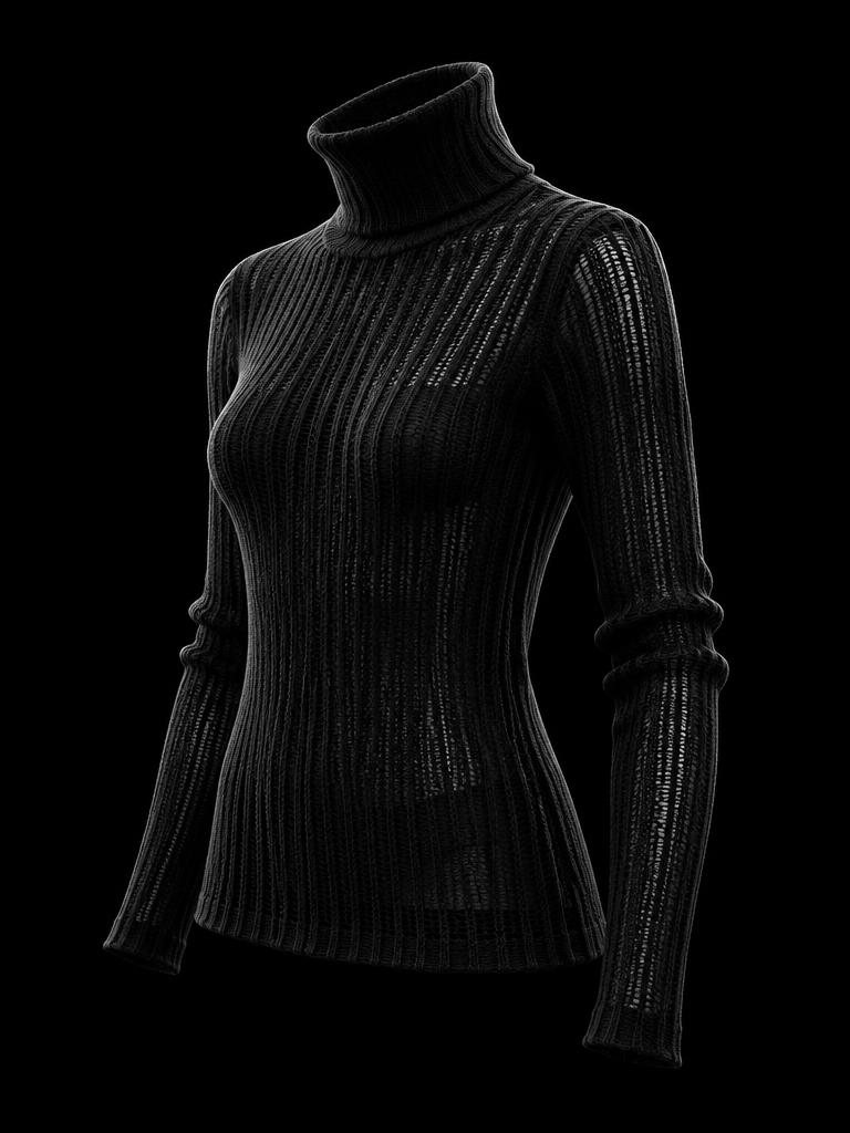 Signal Mesh Second-Skin Turtleneck