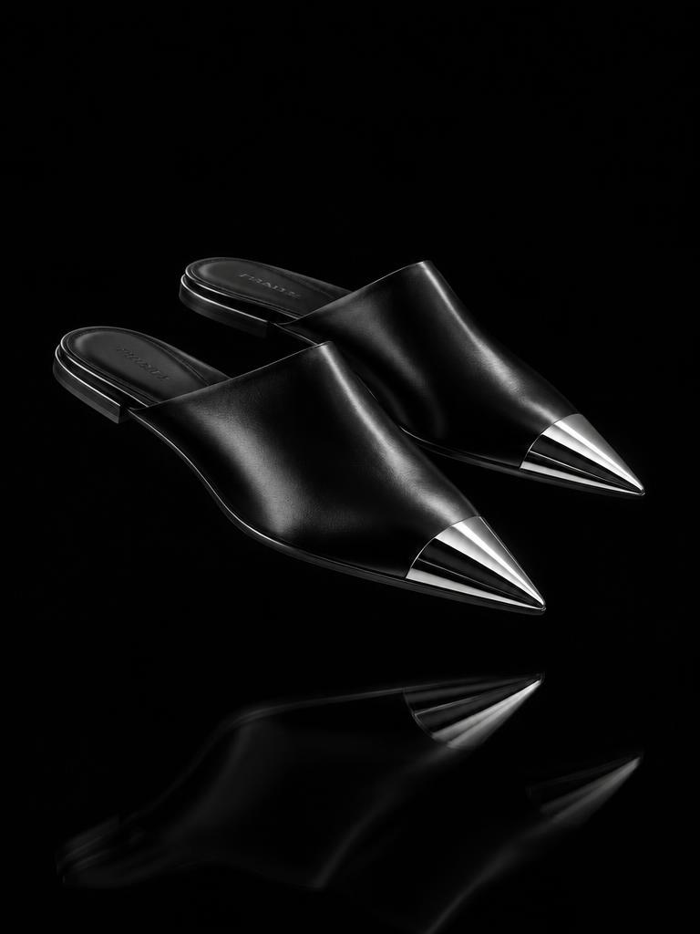 Mirror-Toe Slip Mule